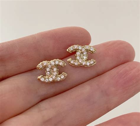 gold stud chanel earrings